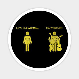 Love One Woman Many Guitars Music Lover Guitarist Magnet